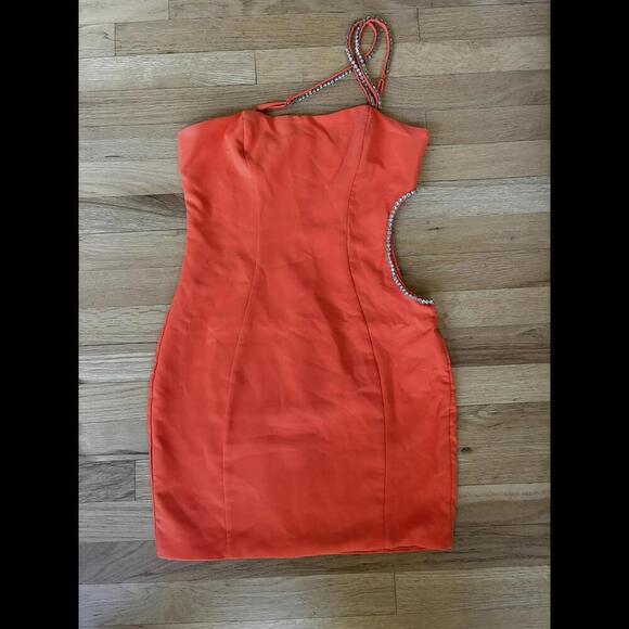 Oh Polly US 6 Cocktail Prom Homecoming Mini Cut Out Rhinestone Bodycon Dress - Picture 2 of 9